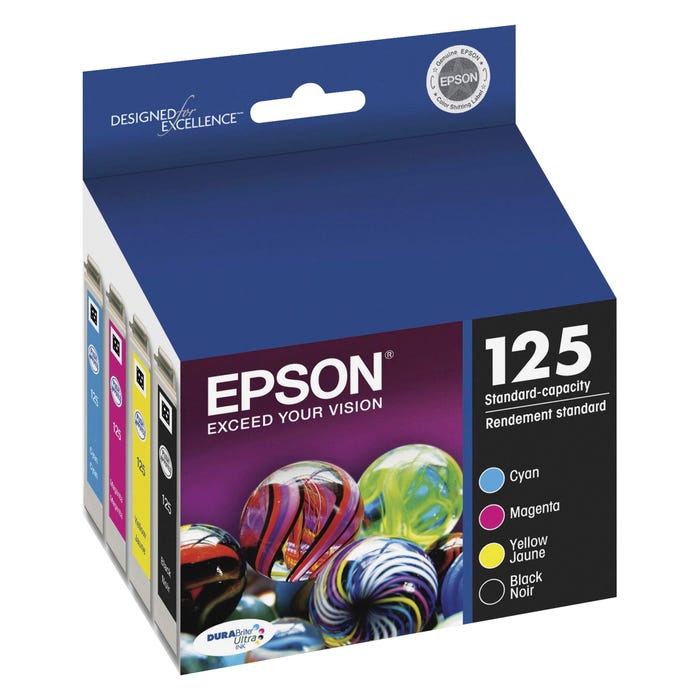 Epson Ink Toner Cartridge, T125120BCS, Multi-Color, Pack of 4