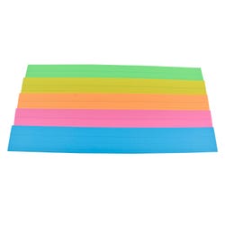School Smart Sentence Strips, 3 x 24 Inches, Assorted Neon Colors, 90 lb, Pack of 100 384479