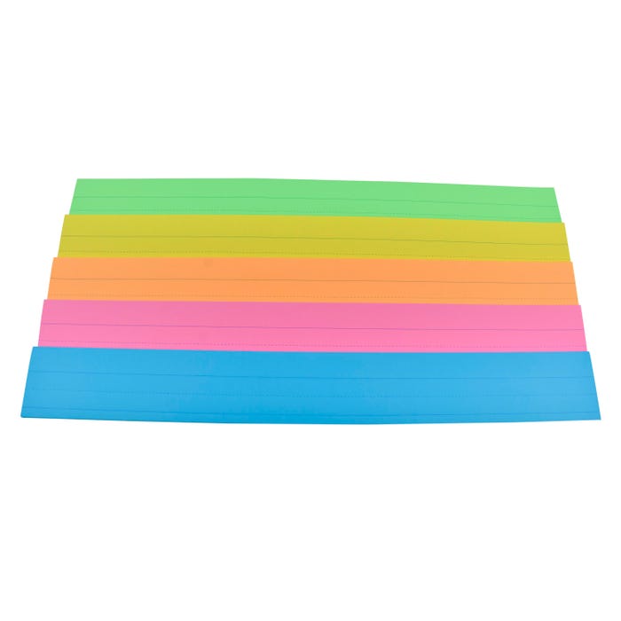School Smart Sentence Strips, 3 x 24 Inches, Assorted Neon Colors, 90 lb, Pack of 100