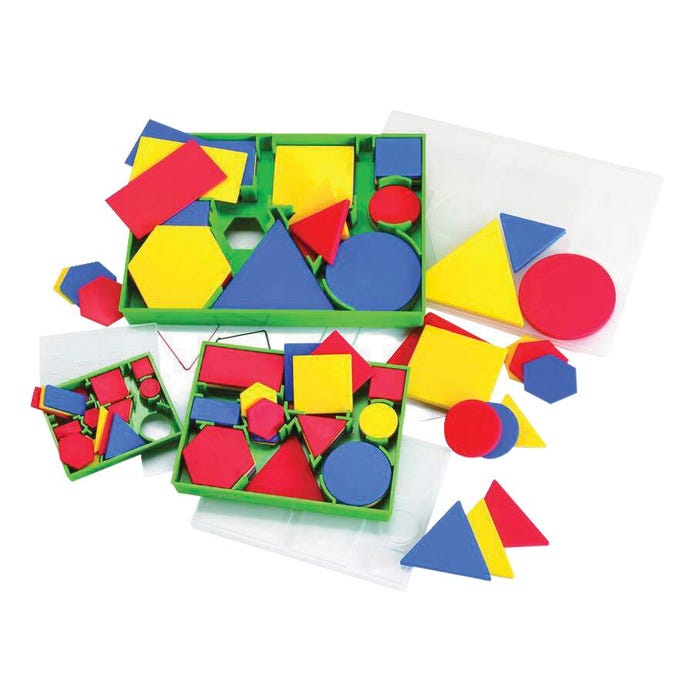 Achieve It! Attribute Block Shape Manipulatives, Assorted Colors, Set of 30