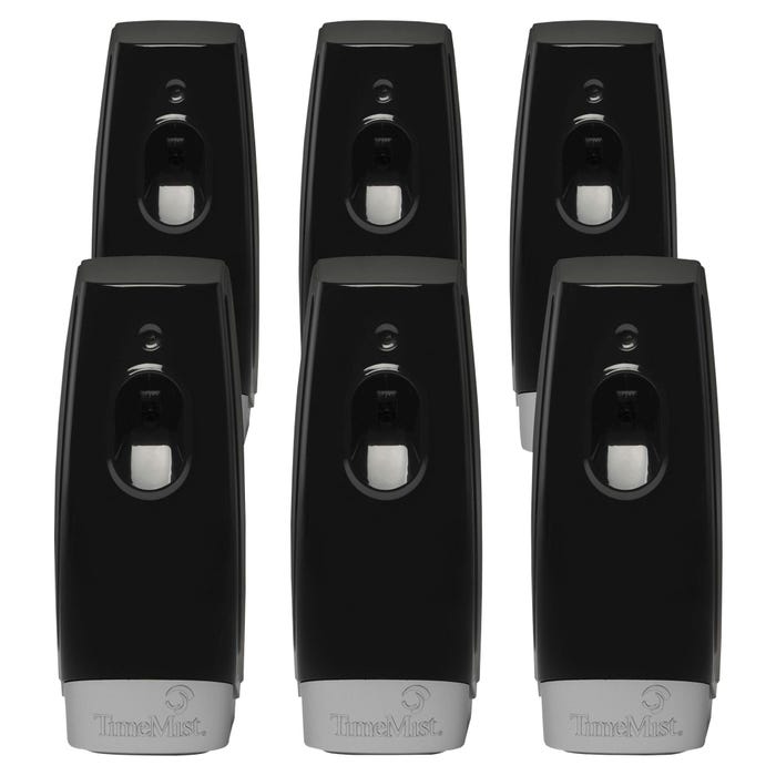 TimeMist Settings Air Freshener Dispenser, Black, Case of 6