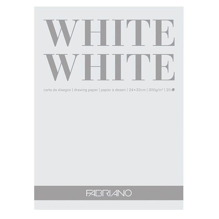 Fabriano White White Drawing Pad, 8 x 8 Inches, 300 gsm, 20 Sheets