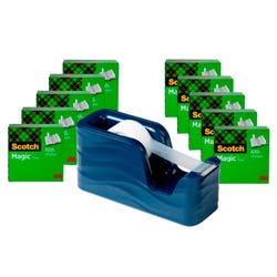 Scotch C20-WAVE Desktop Tape Dispenser with 10 Rolls of Tape, Molten Ink, Item Number 2048044