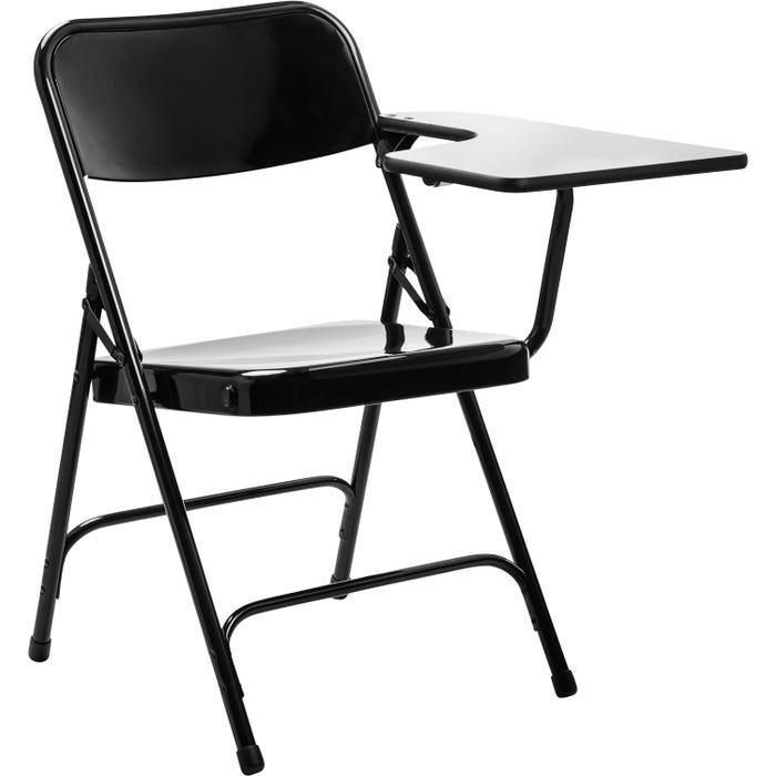 National Public Seating Premium Folding Chair with Grey Nebula Left Tablet Arm, 5200 Series, 17-1/4 Inch Seat Height, Black Fram