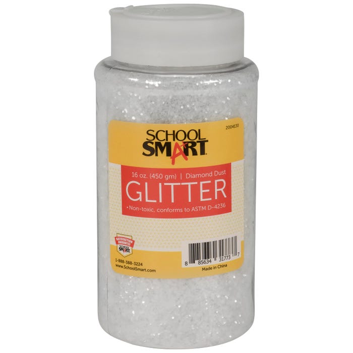 School Smart Craft Glitter, 1 Pound Jar, Diamond