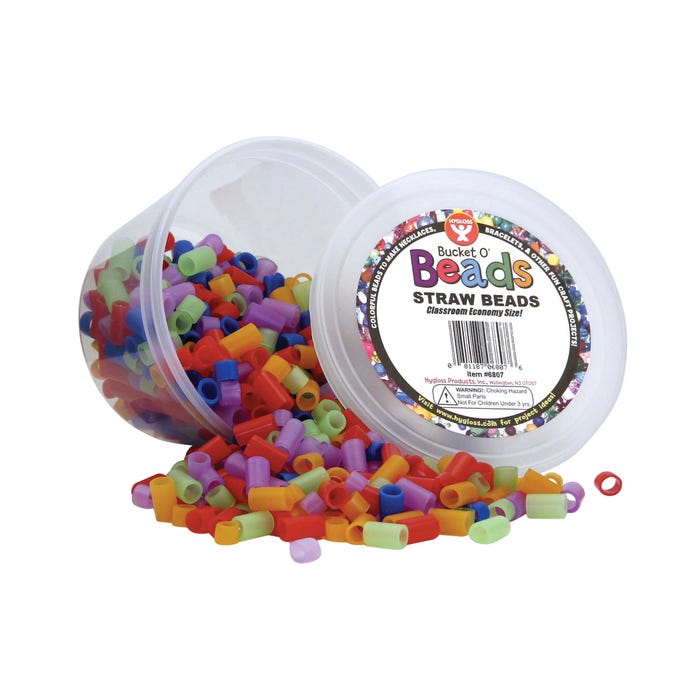 Hygloss Straw Beads, Assorted Solid Colors, Set of 1000