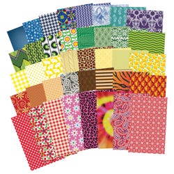 Roylco All Kinds of Fabric Paper, 5-1/2 x 8-1/2 Inches, Assorted Designs, 200 Sheets