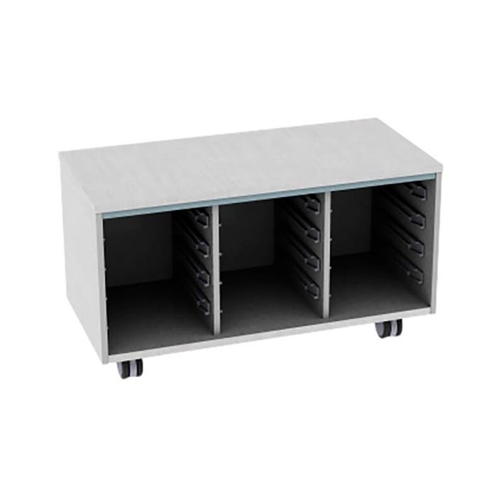 Fleetwood Designer 2.0 Cabinet, 42 x 20 x 24 Inches, 12 Trays Included, No Door, Magnetic Pegboard Back