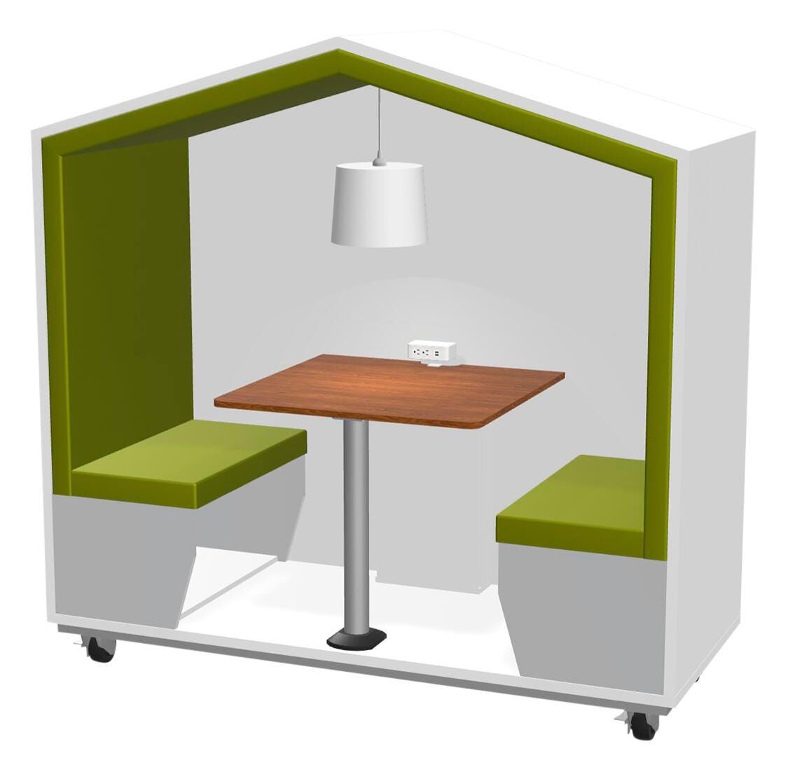 two person study  carrel with roof