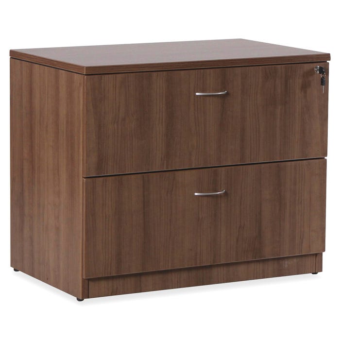 Lorell Essentials Series Walnut Laminate Lateral File, 2 DRW Lateral File, 35-1/2 x 22 x 29-1/2 Inches