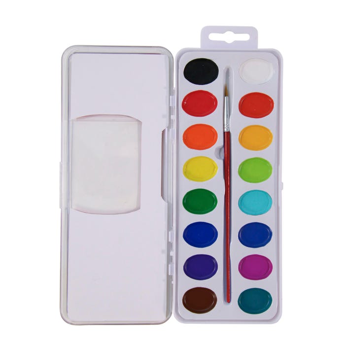 School Smart Watercolor Paint, Assorted 16-Color Pan