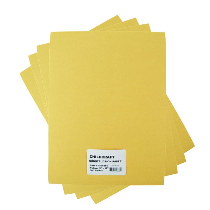 Childcraft Construction Paper, 9 x 12 Inches, Yellow, 500 Sheets