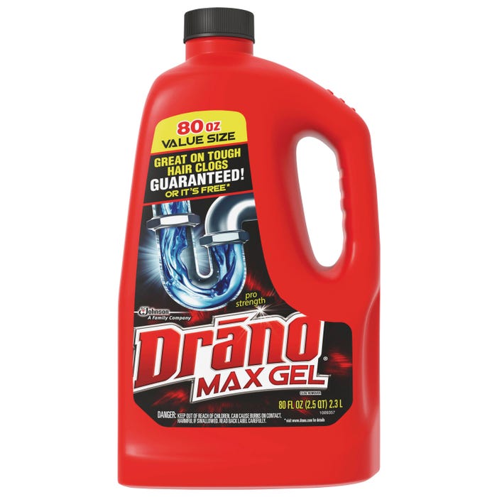 Drano Max Gel Clog Remover, Professional Strength, 80 Fluid Ounces,
