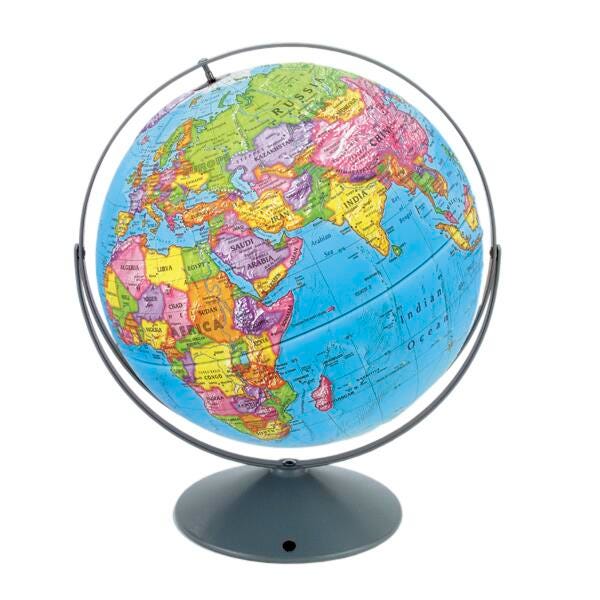 Nystrom Gyro Mount Political Relief Globe, Item Number 1398264