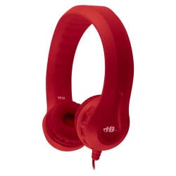 HamiltonBuhl Kids Flex-Phones On-Ear Headphones, 3.5mm, Red