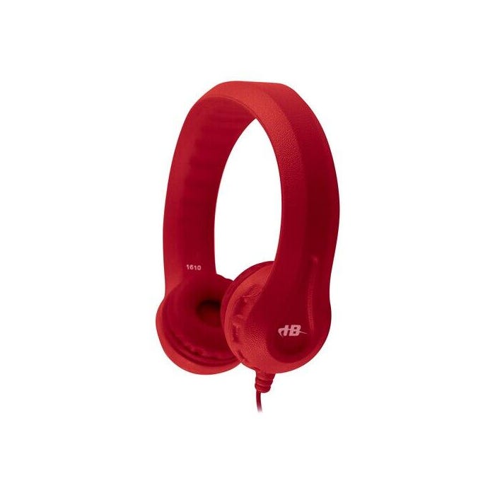 HamiltonBuhl Kids Flex-Phones On-Ear Headphones, 3.5mm, Red