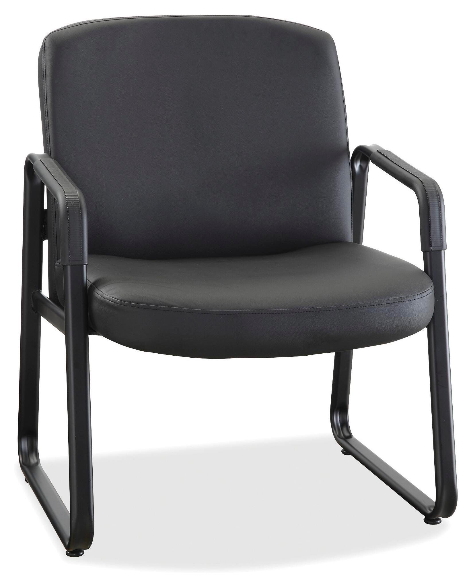 Image for Classroom Select Big and Tall Leather Guest Chair, 26-1/4 x 27-1/4 x 35 Inches, Black from School Specialty