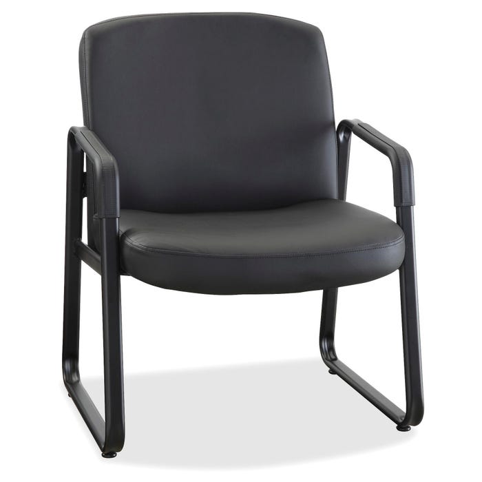 Classroom Select Big and Tall Leather Guest Chair, 26-1/4 x 27-1/4 x 35 Inches, Black