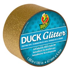 Duck Brand Duck Glitter Adhesive Tape, 1-7/8 Inches x 5 Yards, Gold, Item Number 2103002