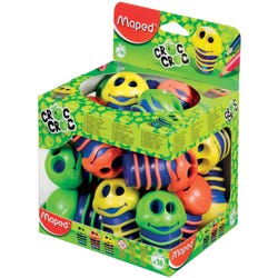 Maped Croc-Croc 2-Hole Pencil Sharpeners with Canisters, Set of 18, Item Number 1401254
