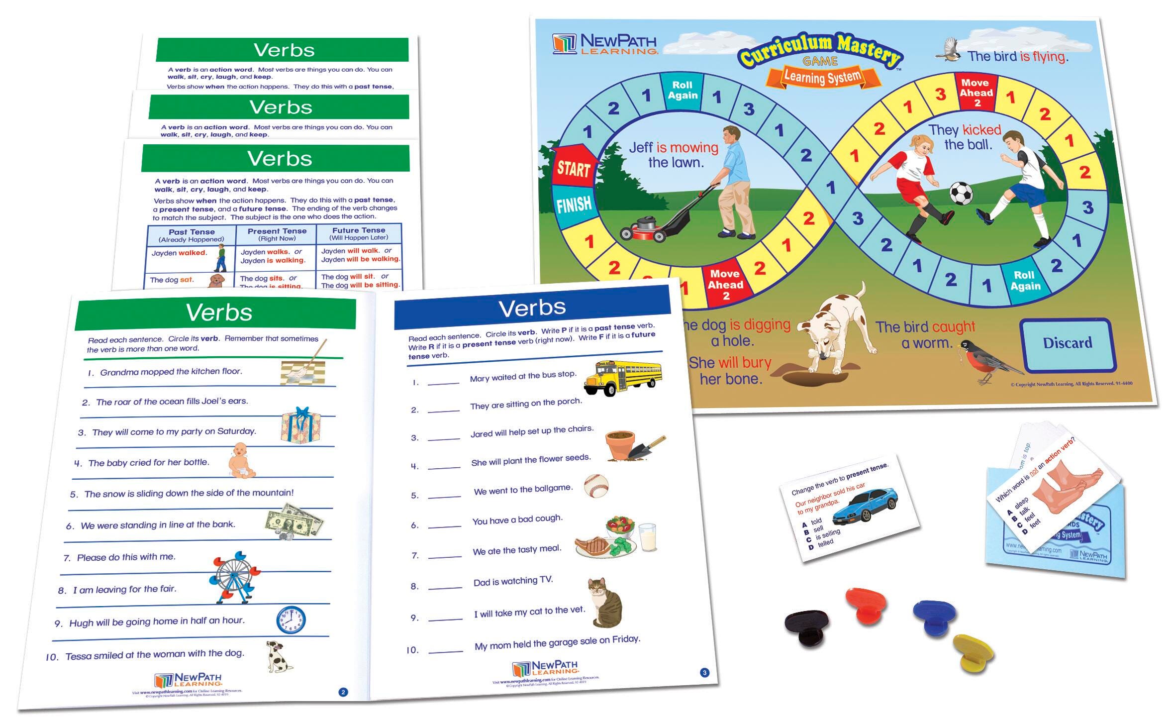 Image for NewPath Learning Verbs Learning Center Game, Grades 1 to 2 from School Specialty