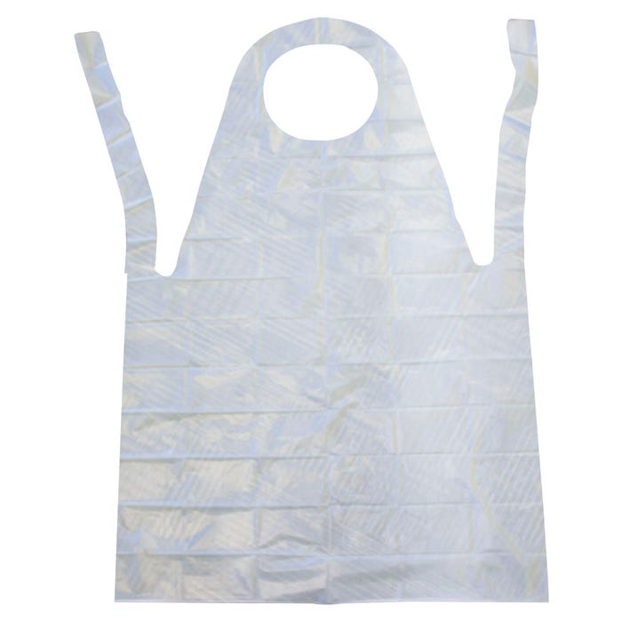 United Scientific Disposable Plastic Apron, White, One Size, Pack of 20