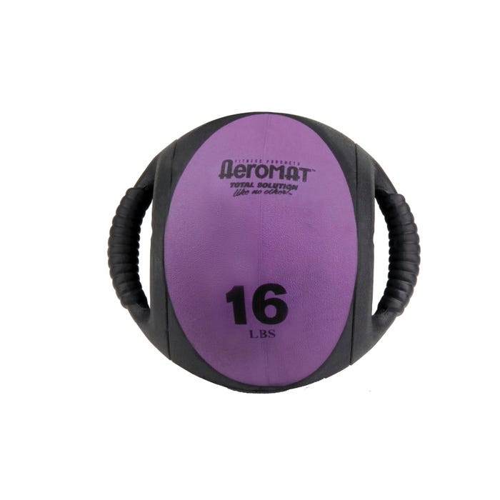 Aeromat Dual Grip Power Medicine Ball, 16 Pounds, Purple and Black