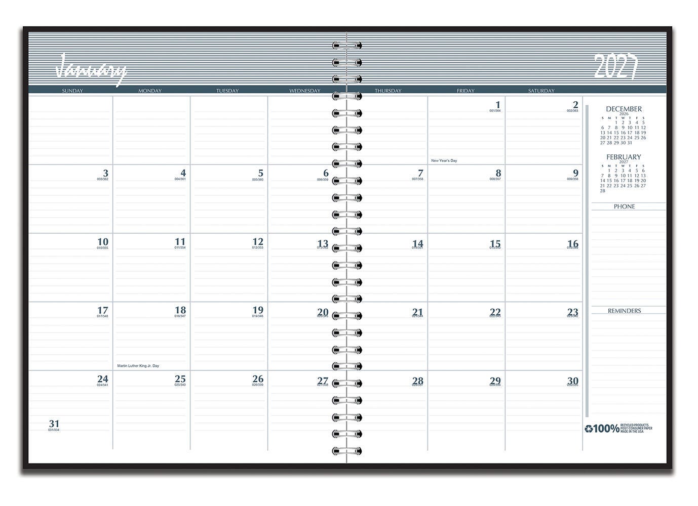 Image for House of Doolittle Recycled 2 Year Planner, 2026 through 2027, 8-1/2 x 11 Inches from School Specialty