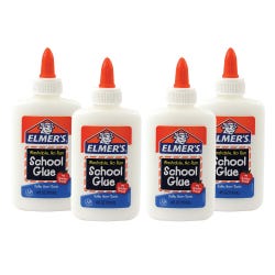 Elmer's White School Glue, 4 oz Bottles, Pack of 4