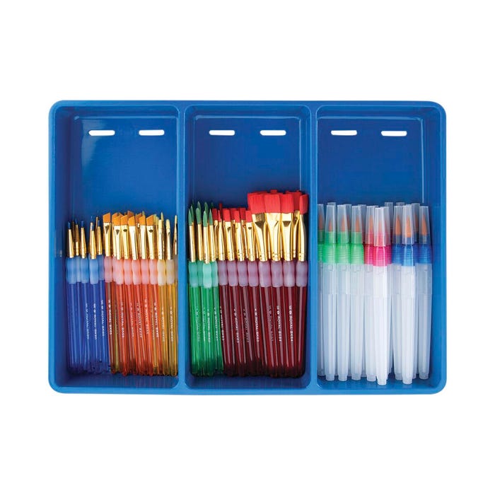 Royal & Langnickel Big Kid's Choice Classroom Brush Set, Assorted Brush Types, Assorted Sizes, Set of 90