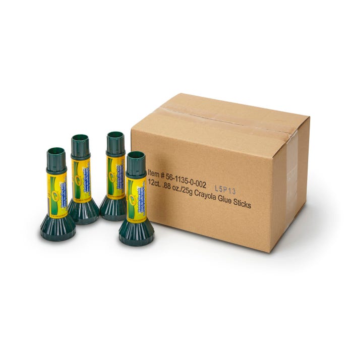 Crayola Washable Glue Sticks with Snap-On Stand Caps, Pack of 12