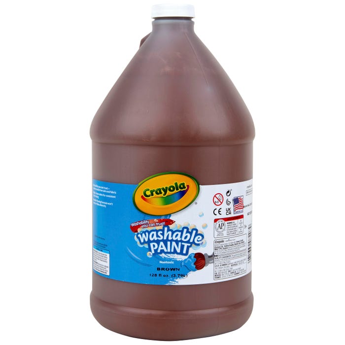 Crayola Washable Paint, 1 Gallon Jug, Brown