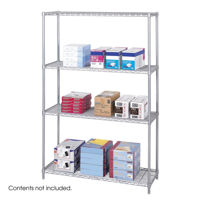 Safco Starter Unit for Safco Industrial Wire Shelving, 4 Shelves, 4 Posts
