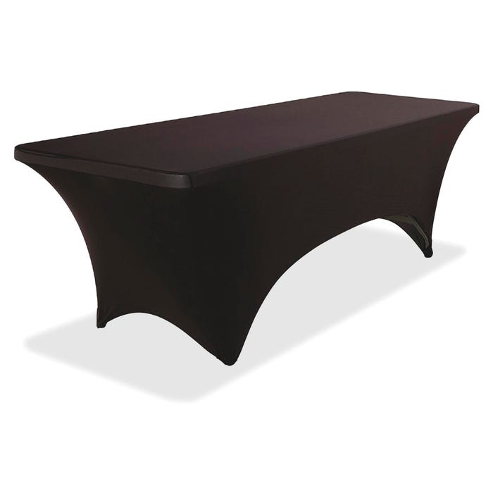 Iceberg Stretch Fabric Table Cover, 8 ft, 30 x 96 in, Black