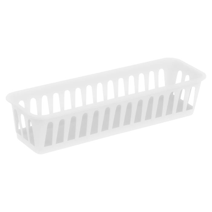 Storex Supply Baskets, 10-1/3 x 2-2/5 x 2-1/3 Inches, White, Pack of 12