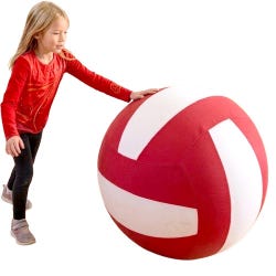 Sportime Giant Volleyball with Washable Cover, 40 Inches, Red and White
