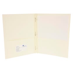 Image for School Smart 2-Pocket Folders with Fasteners, White, Pack of 25 from School Specialty