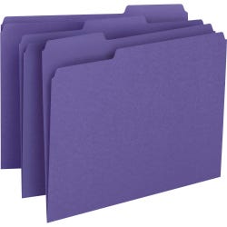 Smead File Folder, Letter Size, 1/3 Cut Tabs, Purple, Pack of 100