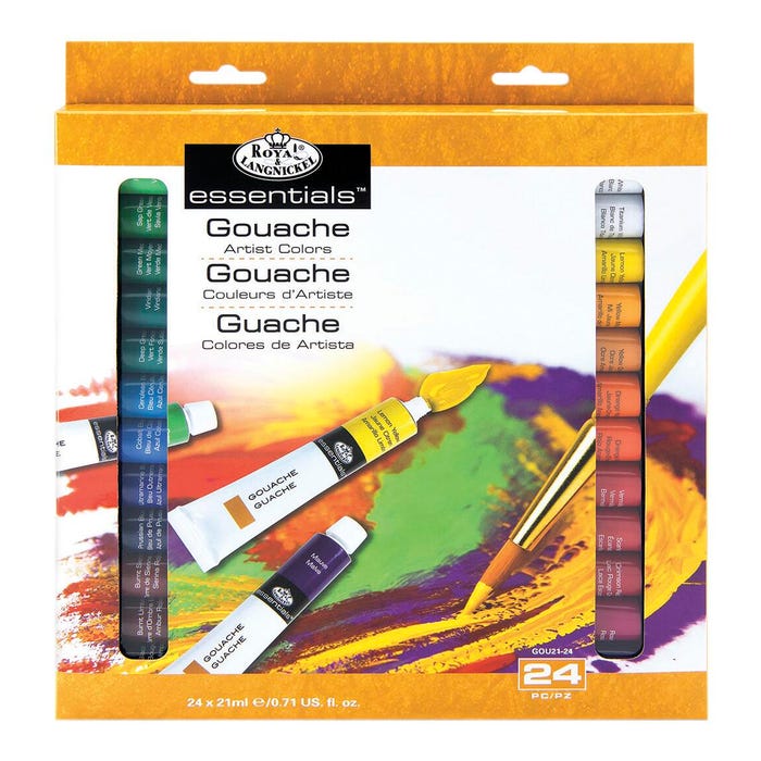 Royal & Langnickel Essentials Gouache 0.71 Ounce Tubes, Assorted Colors, Set of 24