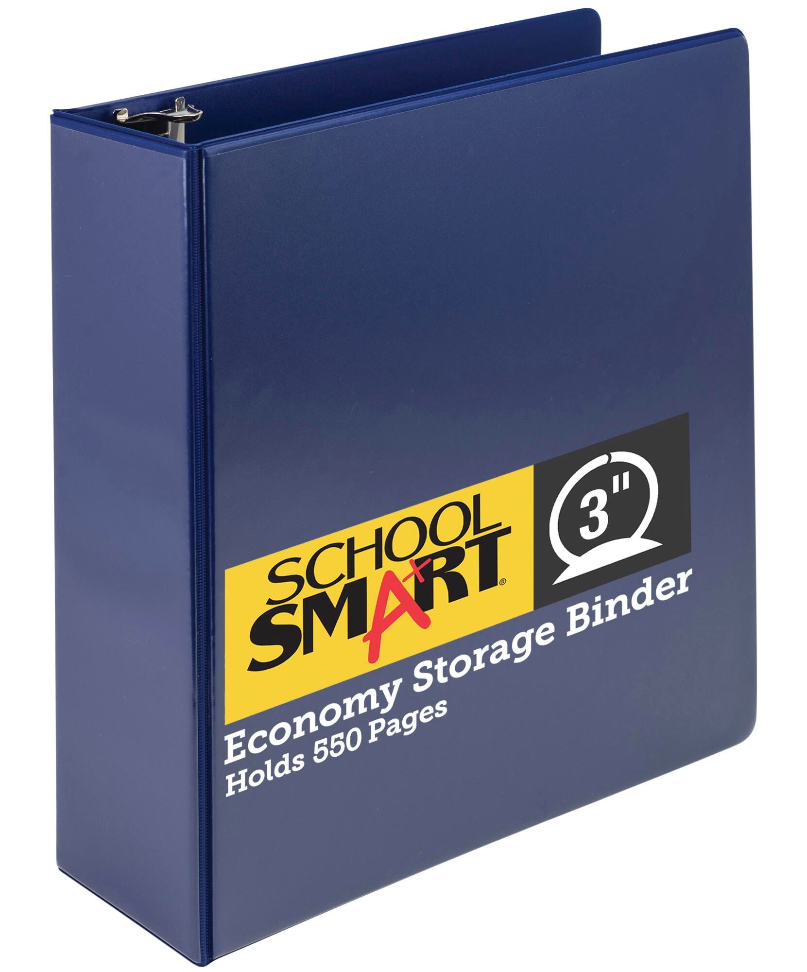 School Smart Round Ring Binder, Polypropylene, 3 Inches, Blue 086381