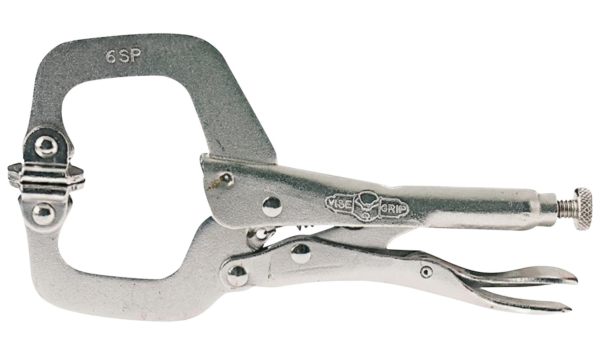 Irwin Vise Grip Locking C-Clamp with Swivel Pad, 4 in Jaw Opening, 6 in L, Alloy Steel