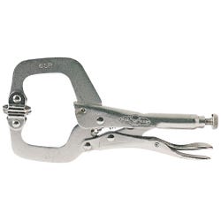 Irwin Vise Grip Locking C-Clamp with Swivel Pad, 3-3/4 in Jaw Opening, 11 in L, Alloy Steel
