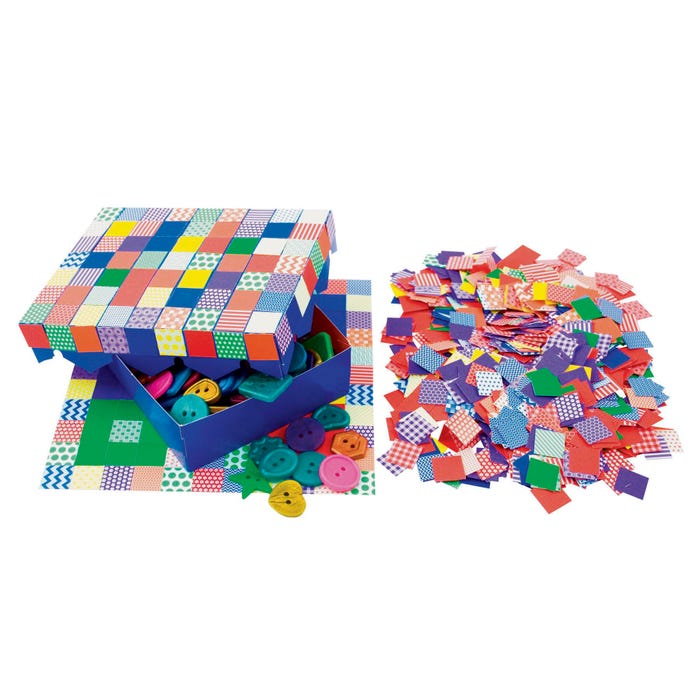Roylco Petite Square Mosaic Tile Paper, 3/4 x 3/4 Inches, Pack of 2000