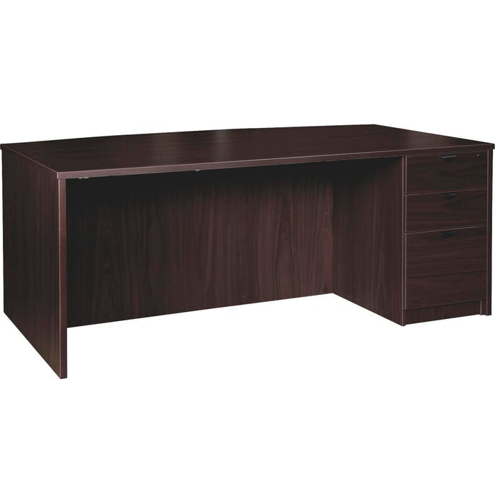Lorell Prominence Laminate Desk, Full Right Pedestal, 72 x 42 x 29 Inches, Espresso