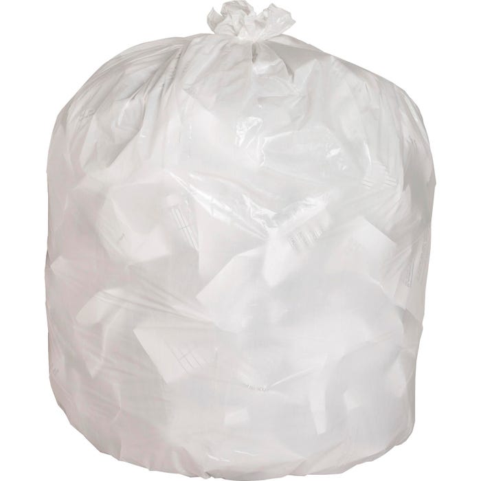 Genuine Joe High Density Heavy Duty Waste Bags, 13 Gallon, 0.85 mil, White, Pack of 150