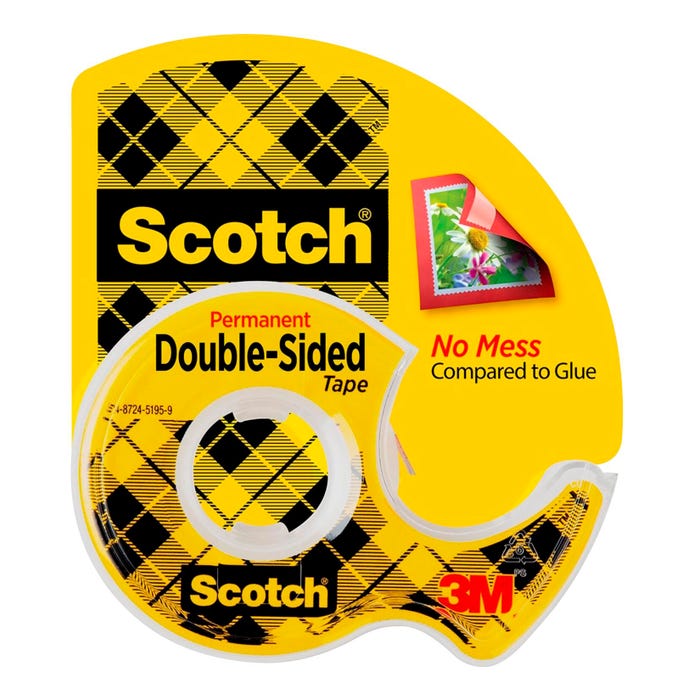 Scotch 665 Double-Sided Tape in Handheld Dispenser, 0.50 x 250 Inches, Clear