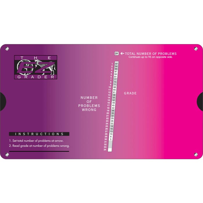 E-Z Grader Test Quiz and Homework Slidechart Scorer, 8-1/2 X 4-3/4 Inches, Ombre