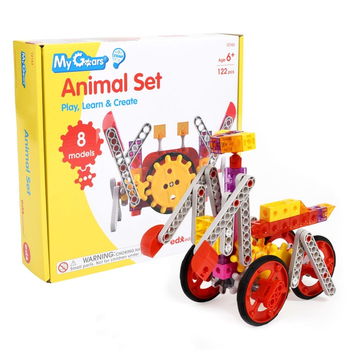 Edx Education My Gears Animal Set, 122 Pieces