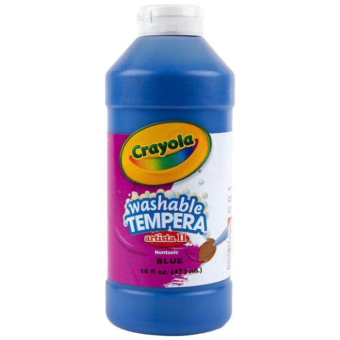 Crayola Artista II Washable Tempera Paint, 1 Pint Bottle, Blue