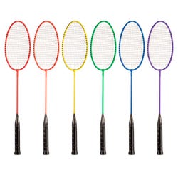 Champion Sports Badminton Tempered Steel Shaft and Frame Racket, Coated Steel Strings, Set of 6 2020132